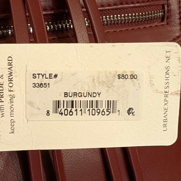 Urban Expressions Satchel Burgundy - Picture 9 of 9